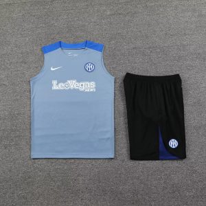 2024/2025 Inter Milan pre-match training Grey Jersey+Shorts 1:1 Thai Quality