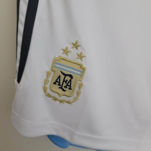 2022 FIFA World Cup Argentina National Team Jersey Home Shorts White