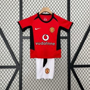 2002/2004 Retro Kids Size Manchester United Home Football Shirt 1:1 Thai Quality