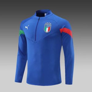 2022 Italy Half-Pull Training Suit Blue Soccer Shirt