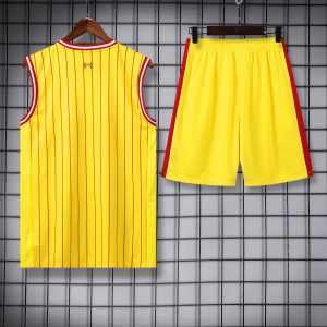 2024/2025 Liverpool Pre-match Training Yellow-Red Jersey+Shorts  1:1 Thai Quality