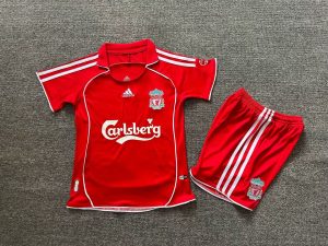 2006/2007 Retro Kids Size Liverpool Home Football Shirt 1:1 Thai Quality