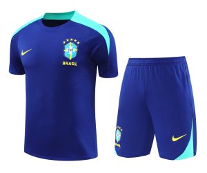 2024 Brazil pre-match training Blue Shirt+Shorts 1:1 Thai Quality