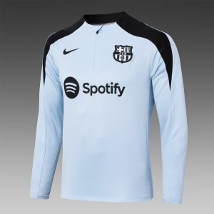 2024/2025 Barcelona Half-Pull Training Suit Light Blue Football Shirt 1:1 Thai Quality