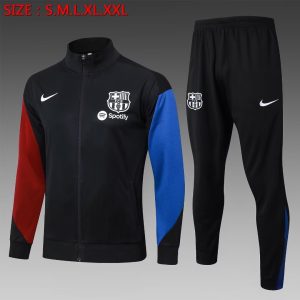 2024/2025 Barcelona Long Zipped Jacket Black Football Shirt 1:1 Thai Quality