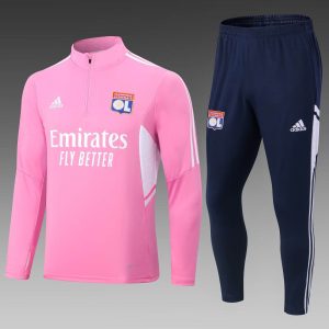 2022/2023 Lyon Half-Pull Training Suit Pink Football Shirt