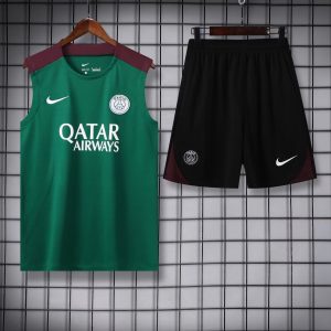 2024/2025 Psg Paris Saint-Germain pre-match training Green Jersey+Shorts 1:1 Thai Quality