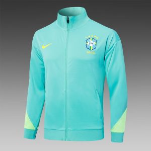 2024 Spain Long Zipped Jacket West Lake Blue Football Shirt 1:1 Thai Quality