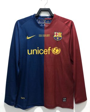 2008/2009 Retro Long Sleeve Barcelona Football Shirt Home Champions League 1:1 Thai Quality