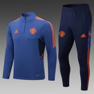 2022/2023 Manchester United Half-Pull Training Suit Blue Football Shirt 1:1 Thai Quality