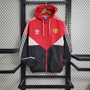 2023/2024 Manchester United Windbreaker Red Black Football Jersey