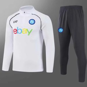 2023/2024 Napoli Half-Pull Training Suit White Football Shirt 1:1 Thai Quality Set