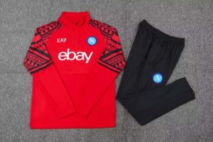 2023/2024 Napoli Half-Pull Training Suit Red Football Shirt 1:1 Thai Quality Set