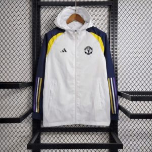 2023/2024 Manchester United Windbreaker White Soccer Jersey