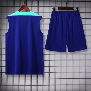 2024 Brazil pre-match training Blue Jersey+Shorts 1:1 Thai Quality