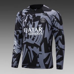 2022/2023 Psg Paris Saint-Germain Half-Pull Training Suit Black Gray Camouflage