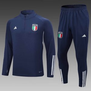 2023 Italy Half-Pull Training Suit Royal Blue Soccer Shirt