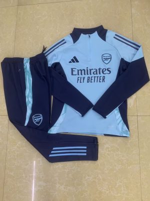 2024/2025 Arsenal Half-Pull Training Suit Light Blue Football Shirt 1:1 Thai Quality