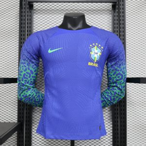 2023/2024 Long Sleeve Player Version Brazil Away Soccer Jersey