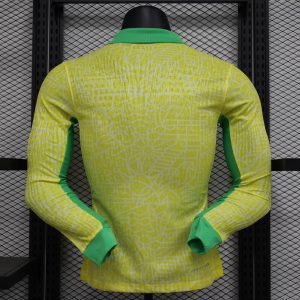 2024 Long Sleeve Player Version Brazil Home Football Shirt 1:1 Thai Quality