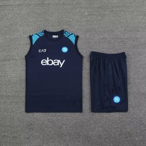 2024/2025 Napoli pre-match training Black Jersey+Shorts 1:1 Thai Quality