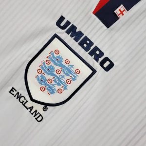 1998 Retro Long Sleeve England Home Soccer Jersey