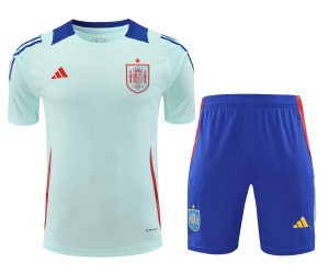 2024 Spain pre-match training Light Blue Shirt+Shorts 1:1 Thai Quality