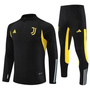 2023/2024 Juventus Half-Pull Training Suit Black Football Shirt 1:1 Thai Quality