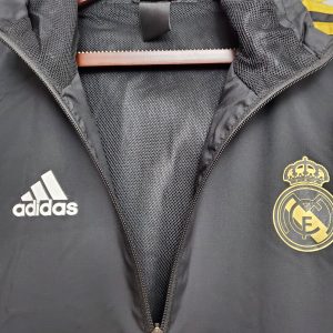 2021 Real Madrid Jersey Windbreaker Black(White-Yellow Edge)