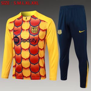 2024/2025 Barcelona Half-Pull Training Suit Yellow-Red Football Shirt 1:1 Thai Quality