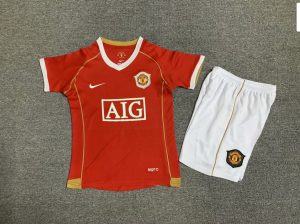 2006/2007 Retro Kids Size Manchester United Home Football Shirt 1:1 Thai Quality