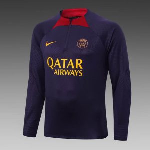 2023/2024 Psg Paris Saint-Germain Half-Pull Training Suit Purple