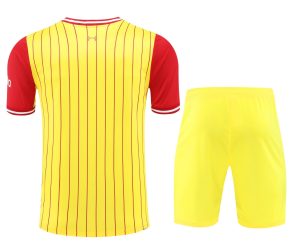 2024/2025 Liverpool Pre-match Training Yellow-Red Shirt+Shorts  1:1 Thai Quality