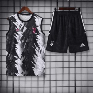 2023/2024 Juventuspre-match training Black-White Jersey+Shorts 1:1 Thai Quality