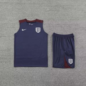 2024 England pre-match training Blue Jersey+Shorts 1:1 Thai Quality