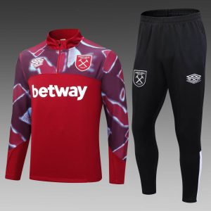 2022/2023 West Ham United Half-Pull Training Suit Red Football Shirt 1:1 Thai Quality