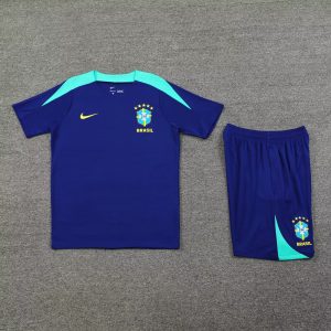 2024 Brazil pre-match training Blue Shirt+Shorts 1:1 Thai Quality