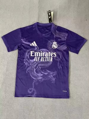 2024/2025 Real Madrid Chinese Dragon Purple Football Shirt 1:1 Thai Quality