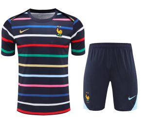 2024 France pre-match training Color Pattern Shirt+Shorts 1:1 Thai Quality