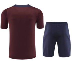 2024 England pre-match training Wine Red Shirt+Shorts 1:1 Thai Quality