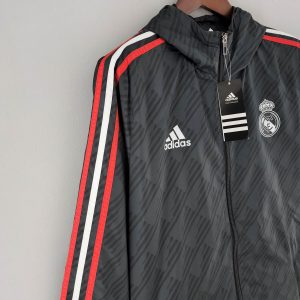 2022/2023 Real Madrid Jersey Windbreaker Black Red And White Edge