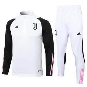 2023/2024 Juventus Half-Pull Training Suit White Football Shirt 1:1 Thai Quality