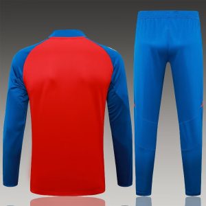 2024 Spain Half-Pull Training Suit Red Football Shirt 1:1 Thai Quality