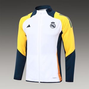 2024/2025 Real Madrid Long Zipped Jacket White Football Shirt 1:1 Thai Quality