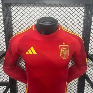 2024 Long Sleeve Player Version Spain Home Soccer Shirt 1:1 Thai Quality