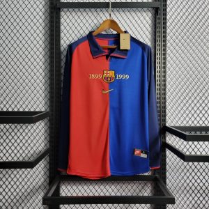 Retro Long Sleeve Barcelona 100th Anniversary Version Football Shirt Home 1:1 Thai Quality