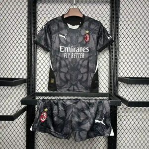 2024/2025 Kids Size AC Milan Black Goalkeeper Soccer Jersey 1:1 Thai Quality