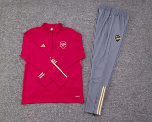 2023/2024 Arsenal Half-Pull Training Suit Red Football Shirt 1:1 Thai Quality