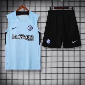 2023/2024 Inter Milan pre-match training Blue Jersey+Shorts 1:1 Thai Quality