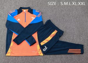 2024/2025 Juventus Half-Pull Training Suit Orange Football Shirt 1:1 Thai Quality Set